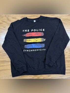 The Police SYNCHRONICITY Black Sweatshirt XXL Y2K Band Tour Shirt